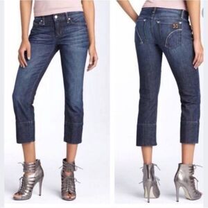 💜Anthropologie Joe's Jeans Blue Socialite Kennedy Cuffed Capri Jeans Size 10/30